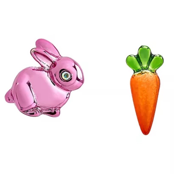 Betsey Johnson Jewelry - New Betsey Johnson Faux Stone Spring Bunny Carrot Mismatch Stud Earrings
